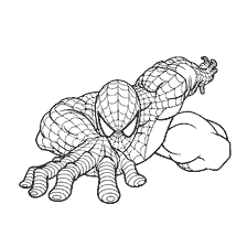 kolorowanka: Spider- Człowiek w pozycji walki dla kolorowanki