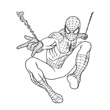 kolorowanka: Kolorowanki Spider-Man w pozycji walki z sieci
