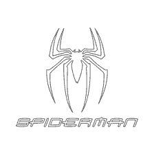 kolorowanka: Symbol Spider- Man z napisem SPIDERMAN