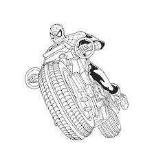 kolorowanka: Spider-Man jazda motocyklem