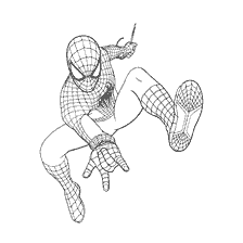 kolorowanka: Spider-Man rysunek w pozycji skoków