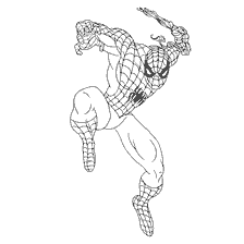 kolorowanka: Kolorowanki Spider-Man w pozycji działania