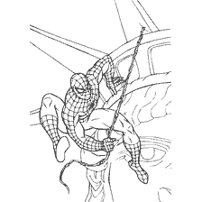 kolorowanka: Spider-Man przed Statuą Wolności