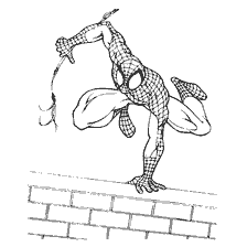 kolorowanka: Spider-Man wspina się po ścianie
