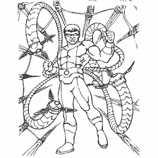 kolorowanka: Doktor Octopus z mechanicznymi mackami