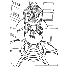 kolorowanka: Spider-Man siedzi na piłce