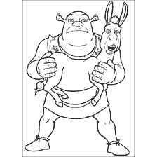 Colorare Shrek e l'asino