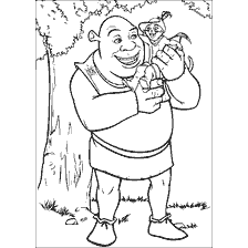 Colorare Shrek e il gatto