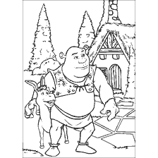 Colorare Shrek e l'asino