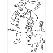 Shrek e Donkey sul libro colorante