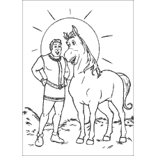 Colorare Shrek con un cavallo