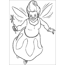 Coloring Fairy Godmother dal cartone animato Shrek