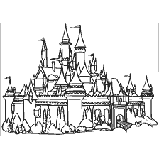 Disegno del castello da Shrek per la colorazione