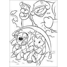 Coloring Lilo and Stitch with Captain Gantu
