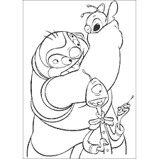 Jamba, Flickley and Stitch in coloring from Lilo and Stitch