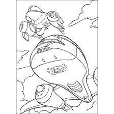Coloring Lilo and Stitch with two spacecraft