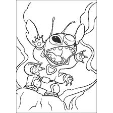 Coloring Stitch from the cartoon Lilo and Stitch