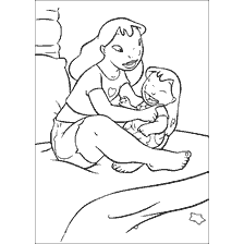 Coloring of Lilo and Nani from the cartoon Lilo and Stitch