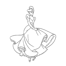 Cinderela em um vestido de salão