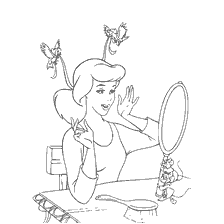 Cinderella in front of the mirror