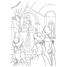 Cinderella and Prince welcome guests