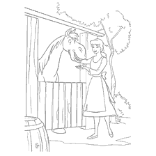 Cenerentola alimenta il cavallo