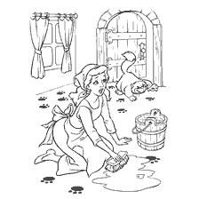 Cinderella cleans the room