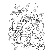 Coloring Cinderella - horses turned from pumpkin