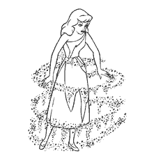 Cinderella coloring, magic stars and a dress.