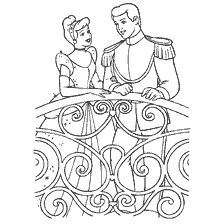 Picture for coloring Cinderella and the Prince