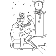 Cinderella and Prince at the moment the clock strikes 12