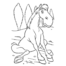 Coloring with a character - a horse from Cinderella