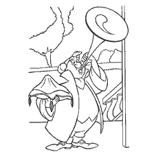 Illustration of Cinderella Ambassador trumpeting a trumpet with a royal scroll