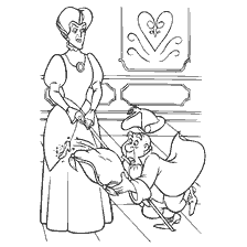 A scene from Cinderella where an evil stepmother punishes a servant