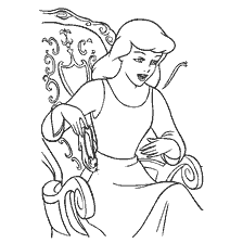 Cinderella holds a second shoe