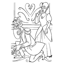 Coloring Cinderella with a shoe