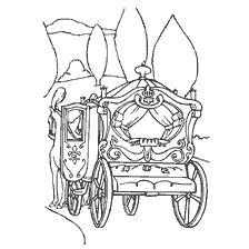 Coloring Cinderella with a carriage and a prince