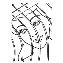 Drawing Cinderella in a mousetrap for coloring