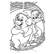 Cinderella mice walking in a basket