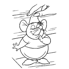 Cinderella mouse in cap with raised hand
