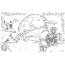 coloring page: SpongeBob Square pants and giant jellyfish