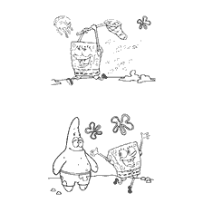 coloring page: Patrick and SpongeBob Square pants on coloring book