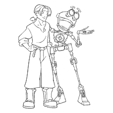 coloriage: Dessin de Jim et Bengan de Treasure Planet