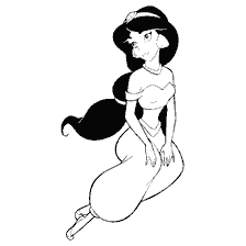 Kleurende prinses Jasmine van Aladdin