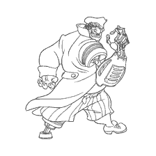 coloriage: Image d'un cyborg du dessin animé Planète du Trésor