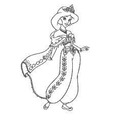 Coloring: Jasmine in new outfit from Aladdin