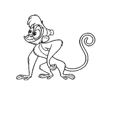Coloring Monkey Abu from the cartoon Aladdin