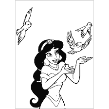 Princess Jasmine with the birds