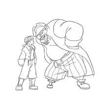 coloriage: Jim et Silver de la planète Trésor
