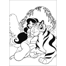 Princess Jasmine with a tiger